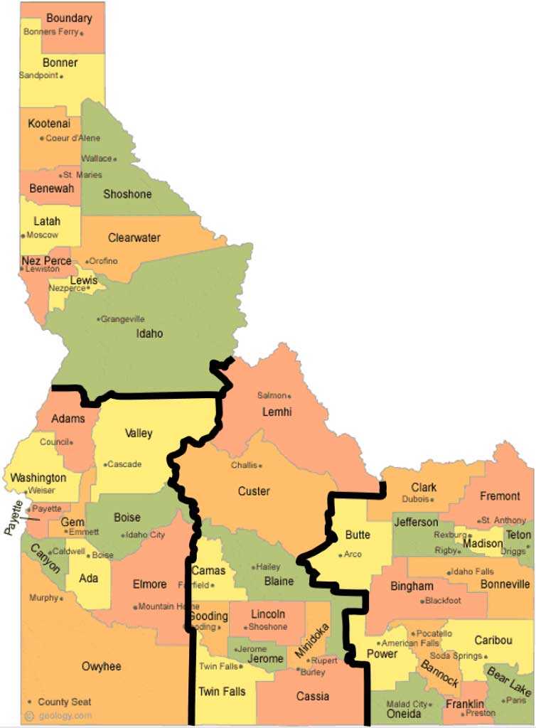 Idaho Regions Map